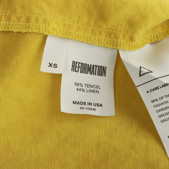 Reformation CRUZ Wrap Dress Dress • XS • Gold/Yellow - Picture 5 of 11